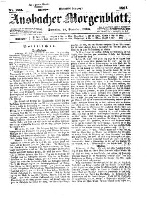 Ansbacher Morgenblatt Donnerstag 19. September 1861