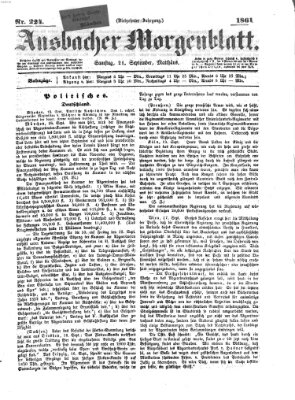 Ansbacher Morgenblatt Samstag 21. September 1861