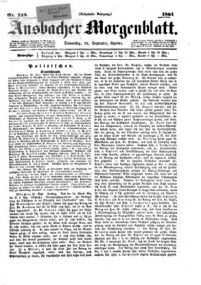 Ansbacher Morgenblatt Donnerstag 26. September 1861