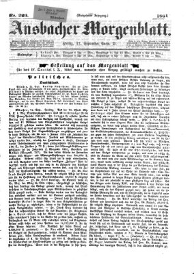 Ansbacher Morgenblatt Freitag 27. September 1861