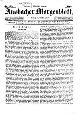 Ansbacher Morgenblatt Sonntag 6. Oktober 1861