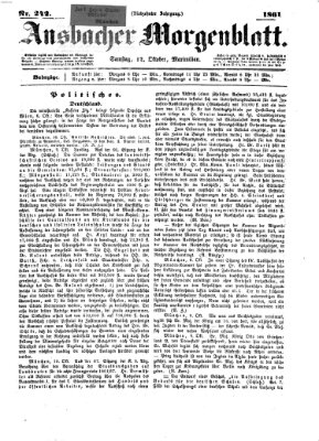 Ansbacher Morgenblatt Samstag 12. Oktober 1861