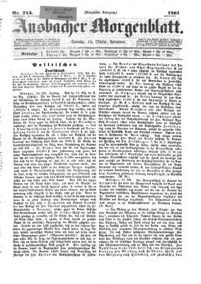 Ansbacher Morgenblatt Sonntag 13. Oktober 1861