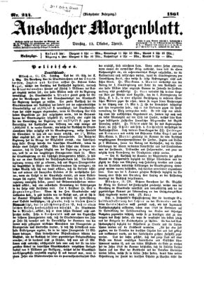 Ansbacher Morgenblatt Dienstag 15. Oktober 1861