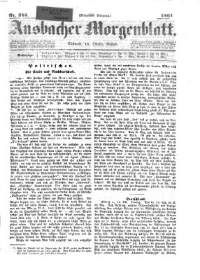 Ansbacher Morgenblatt Mittwoch 16. Oktober 1861