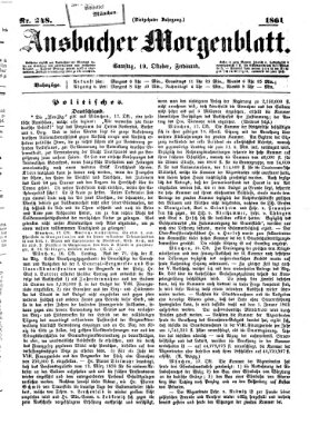 Ansbacher Morgenblatt Samstag 19. Oktober 1861