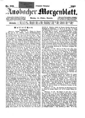 Ansbacher Morgenblatt Sonntag 20. Oktober 1861