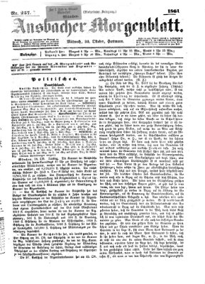 Ansbacher Morgenblatt Mittwoch 30. Oktober 1861