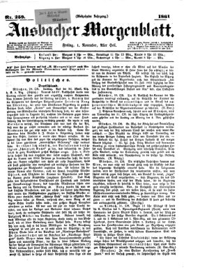 Ansbacher Morgenblatt Freitag 1. November 1861