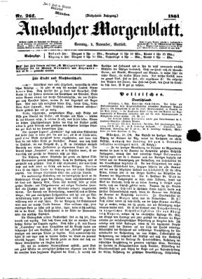 Ansbacher Morgenblatt Sonntag 3. November 1861