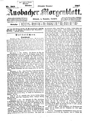 Ansbacher Morgenblatt Mittwoch 6. November 1861