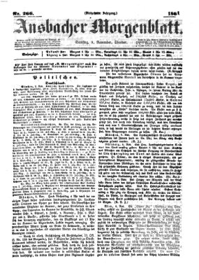 Ansbacher Morgenblatt Samstag 9. November 1861