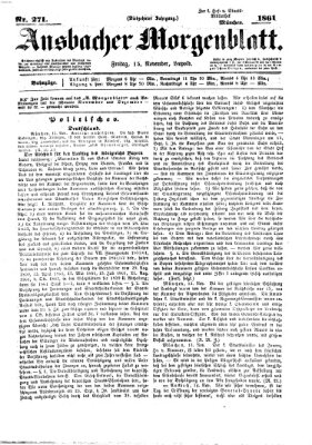 Ansbacher Morgenblatt Freitag 15. November 1861