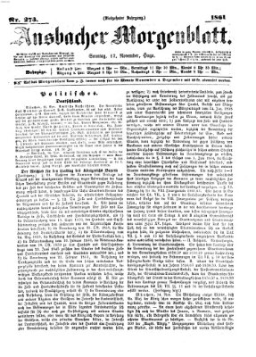 Ansbacher Morgenblatt Sonntag 17. November 1861