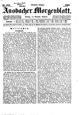 Ansbacher Morgenblatt Dienstag 19. November 1861