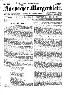 Ansbacher Morgenblatt Sonntag 24. November 1861