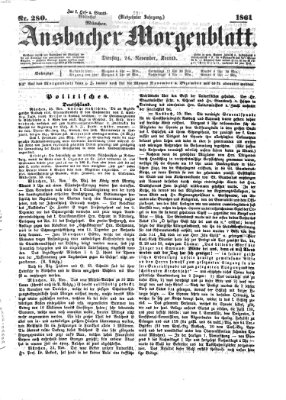 Ansbacher Morgenblatt Dienstag 26. November 1861