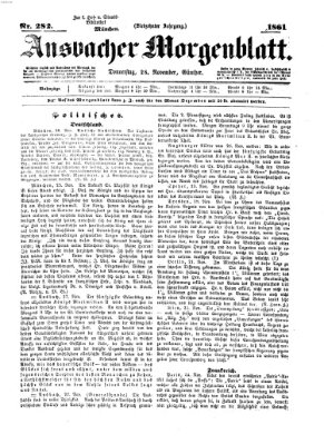 Ansbacher Morgenblatt Donnerstag 28. November 1861