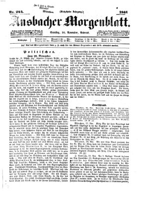 Ansbacher Morgenblatt Samstag 30. November 1861