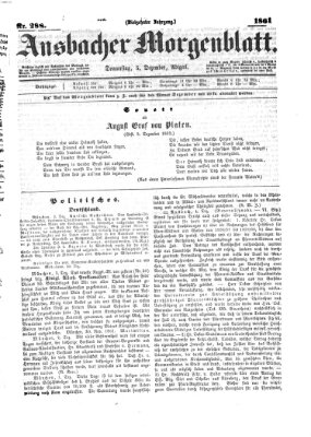 Ansbacher Morgenblatt Donnerstag 5. Dezember 1861