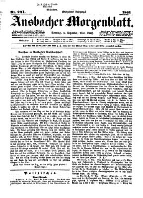 Ansbacher Morgenblatt Sonntag 8. Dezember 1861