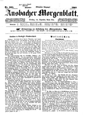 Ansbacher Morgenblatt Dienstag 24. Dezember 1861