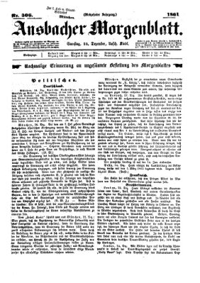 Ansbacher Morgenblatt Samstag 28. Dezember 1861