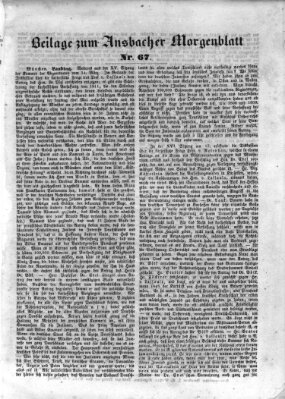 Ansbacher Morgenblatt Dienstag 19. März 1861