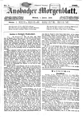 Ansbacher Morgenblatt Mittwoch 1. Januar 1862