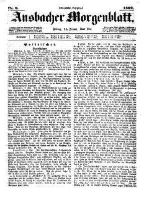 Ansbacher Morgenblatt Freitag 10. Januar 1862