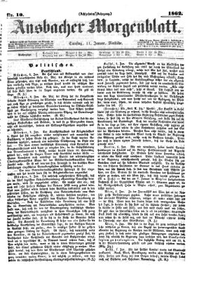 Ansbacher Morgenblatt Samstag 11. Januar 1862