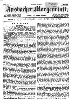 Ansbacher Morgenblatt Sonntag 12. Januar 1862