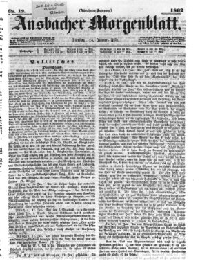 Ansbacher Morgenblatt Dienstag 14. Januar 1862