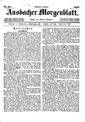 Ansbacher Morgenblatt Freitag 24. Januar 1862