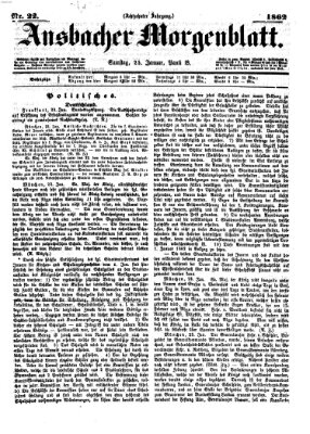 Ansbacher Morgenblatt Samstag 25. Januar 1862