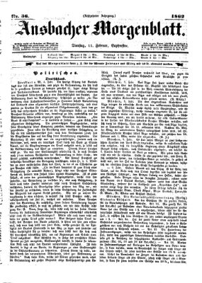 Ansbacher Morgenblatt Dienstag 11. Februar 1862