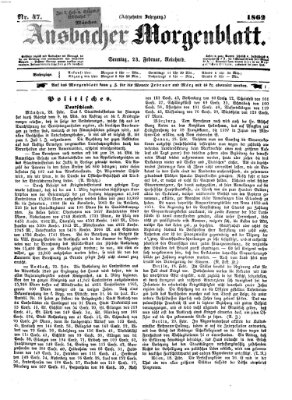 Ansbacher Morgenblatt Sonntag 23. Februar 1862