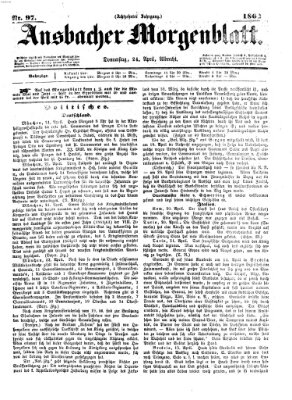 Ansbacher Morgenblatt Donnerstag 24. April 1862