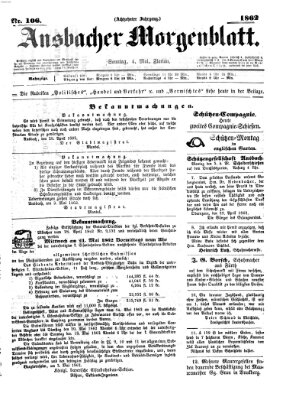 Ansbacher Morgenblatt Sonntag 4. Mai 1862