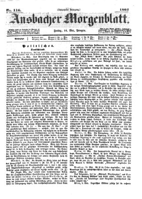 Ansbacher Morgenblatt Freitag 16. Mai 1862