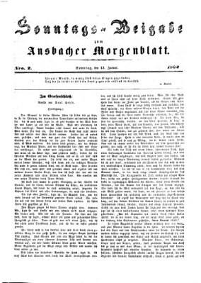 Ansbacher Morgenblatt Sonntag 12. Januar 1862