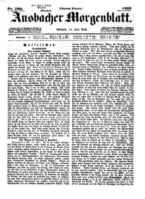 Ansbacher Morgenblatt Mittwoch 16. Juli 1862