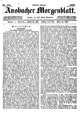 Ansbacher Morgenblatt Dienstag 22. Juli 1862