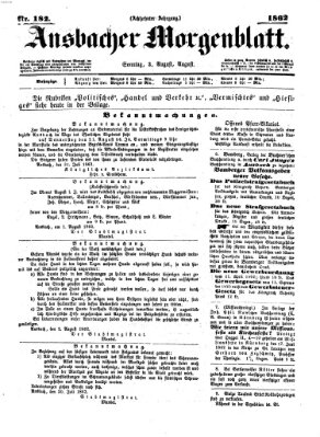 Ansbacher Morgenblatt Sonntag 3. August 1862