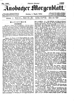 Ansbacher Morgenblatt Samstag 9. August 1862