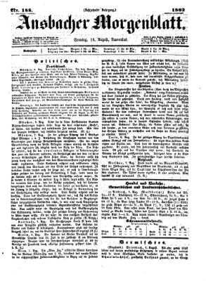 Ansbacher Morgenblatt Sonntag 10. August 1862