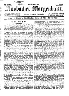 Ansbacher Morgenblatt Sonntag 24. August 1862