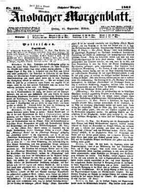 Ansbacher Morgenblatt Freitag 19. September 1862