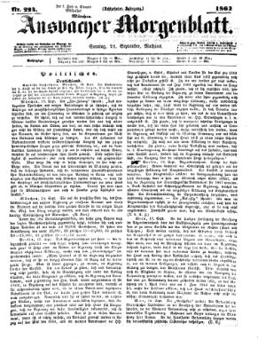 Ansbacher Morgenblatt Sonntag 21. September 1862