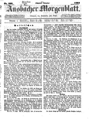 Ansbacher Morgenblatt Mittwoch 24. September 1862